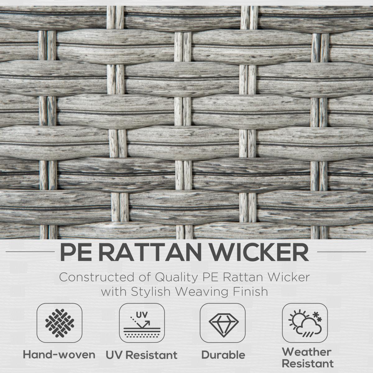 Three Pieces Outdoor PE Rattan Sofa Set with Cushion - Grey – image 6