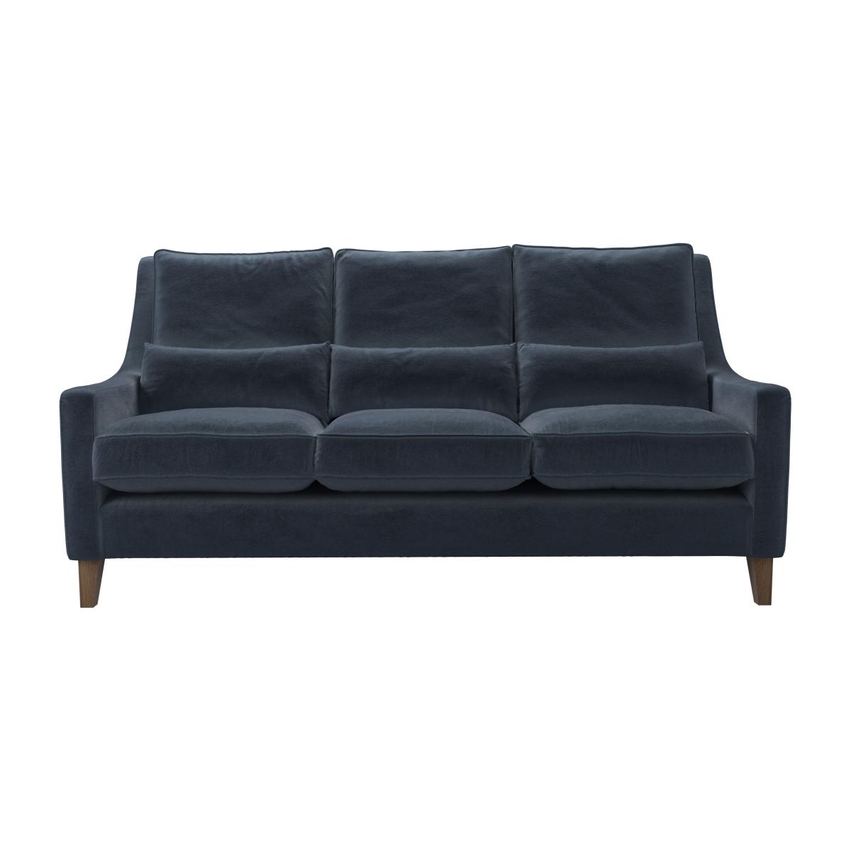 High Back Iggy 3 Seat Sofa in Skyfall Cotton Matt Velvet – image 1