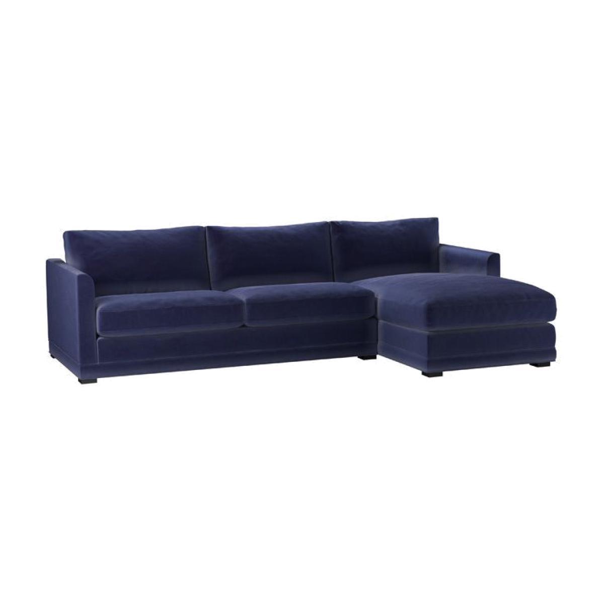 Aissa Large RHF Chaise Storage Sofa in Prussian Blue Cotton Matt Velvet - sofa.com – image 1