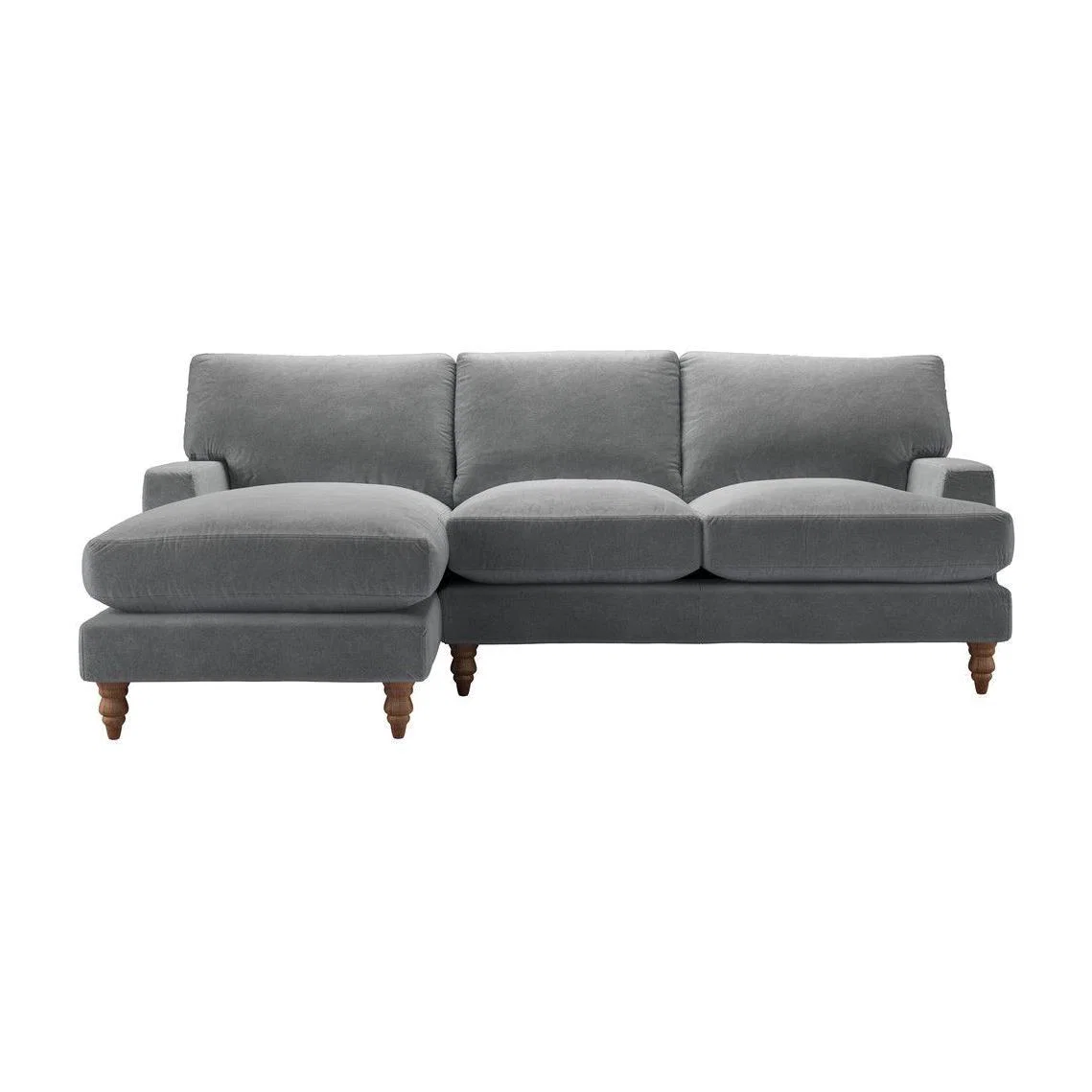 Isla Medium LHF Chaise Sofa in Thatch Smart Velvet - sofa.com – image 1