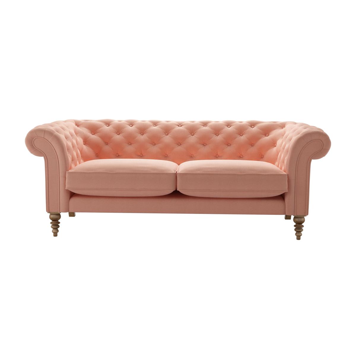 Oscar 3 Seat Sofa in Sakura Pink Organic Smart Cotton – image 1