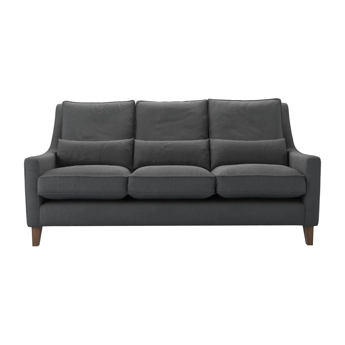 Iggy High Back 3 Seat Sofa in Monsoon Brushed Linen Cotton - sofa.com – image 1