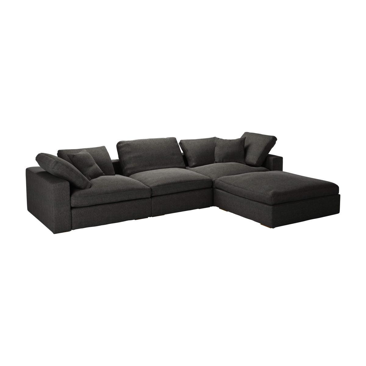 Long Island Complete Set with Footstool in Anthracite Quartz - sofa.com – image 1