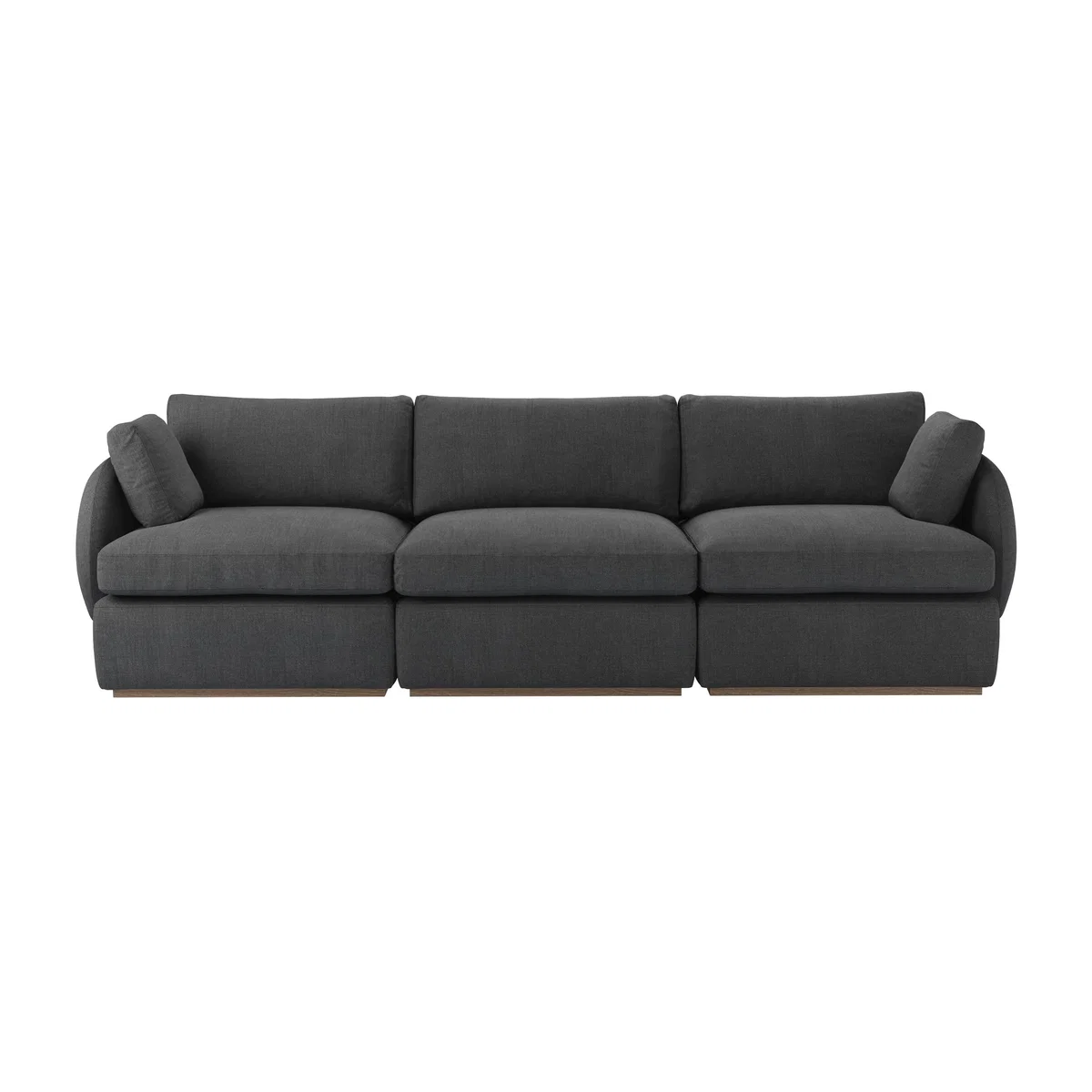 Ren 3 Seat Sofa in Charcoal Brushed Linen Cotton – image 1