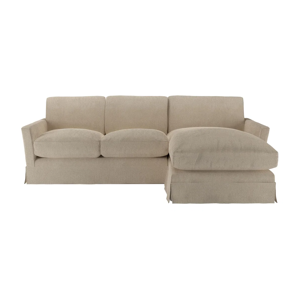 Otto Medium RHF Chaise Sofa in Cashew Baylee Viscose Linen - sofa.com