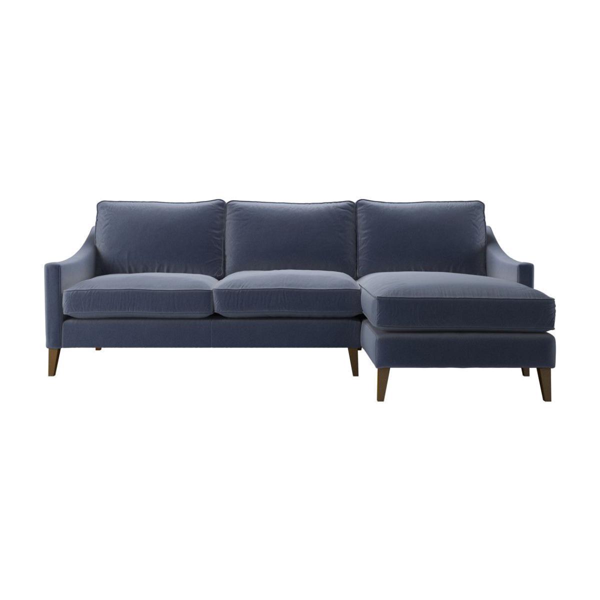 Iggy Medium RHF Chaise Sofa in Sapphire Smart Velvet - sofa.com – image 1