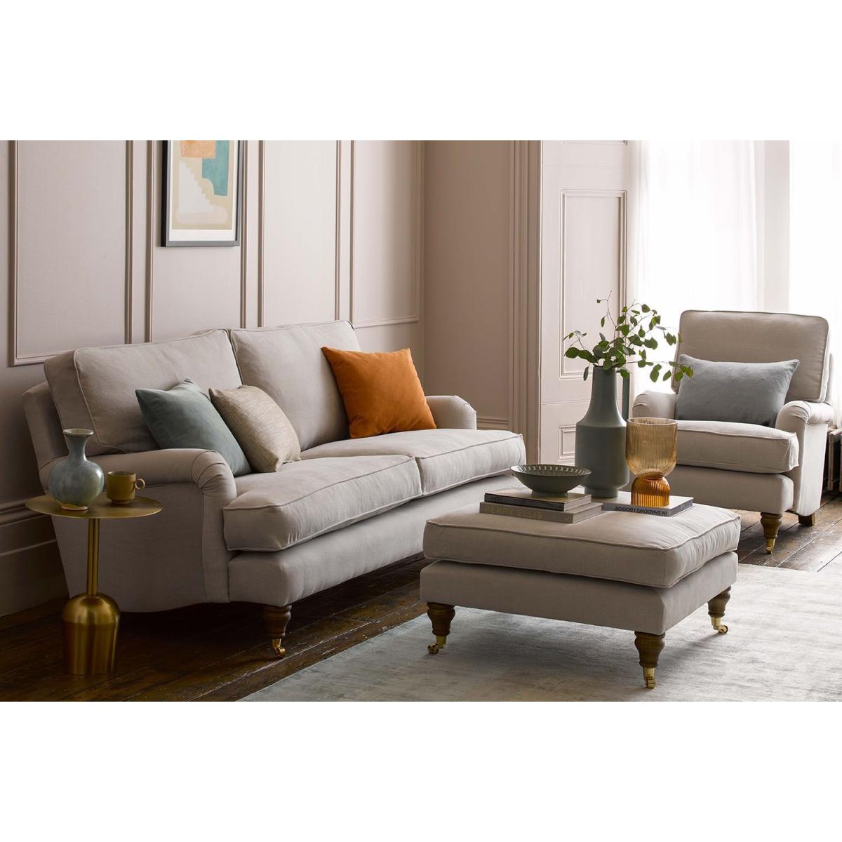 Bluebell 3 Seat Sofa (breaks down) in Chantilly Aquaclean Clever Chenille – image 3