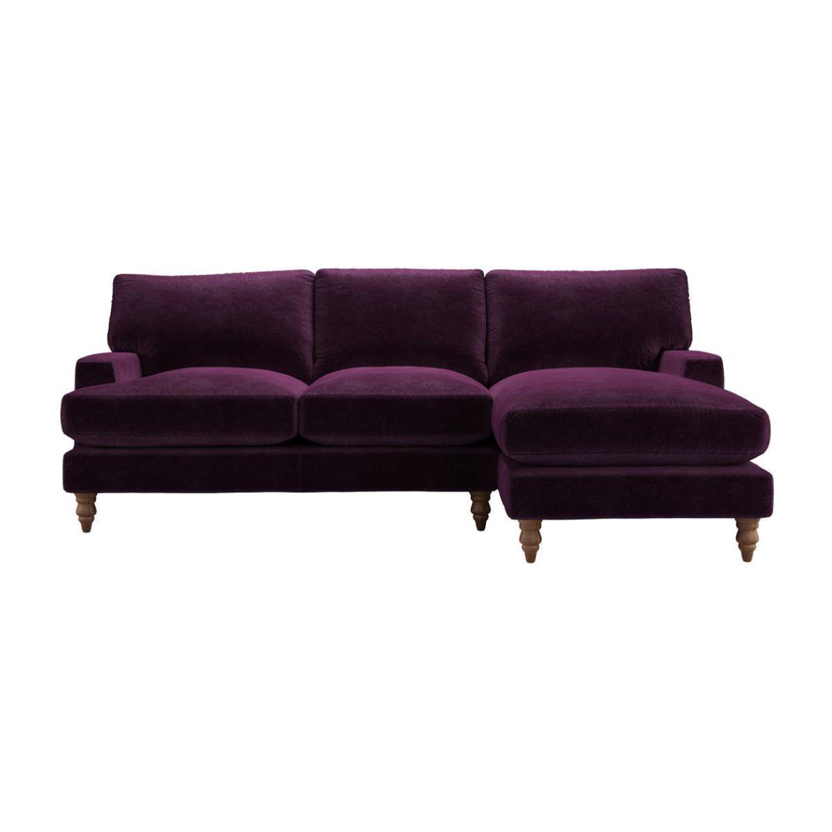 Isla Medium RHF Chaise Sofa in Plum Smart Velvet - sofa.com