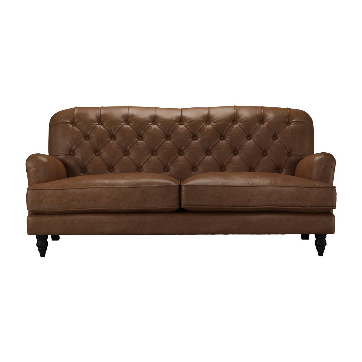 Snowdrop Button Back 3 Seat Sofa in Tan Vintage Leather - sofa.com – image 1