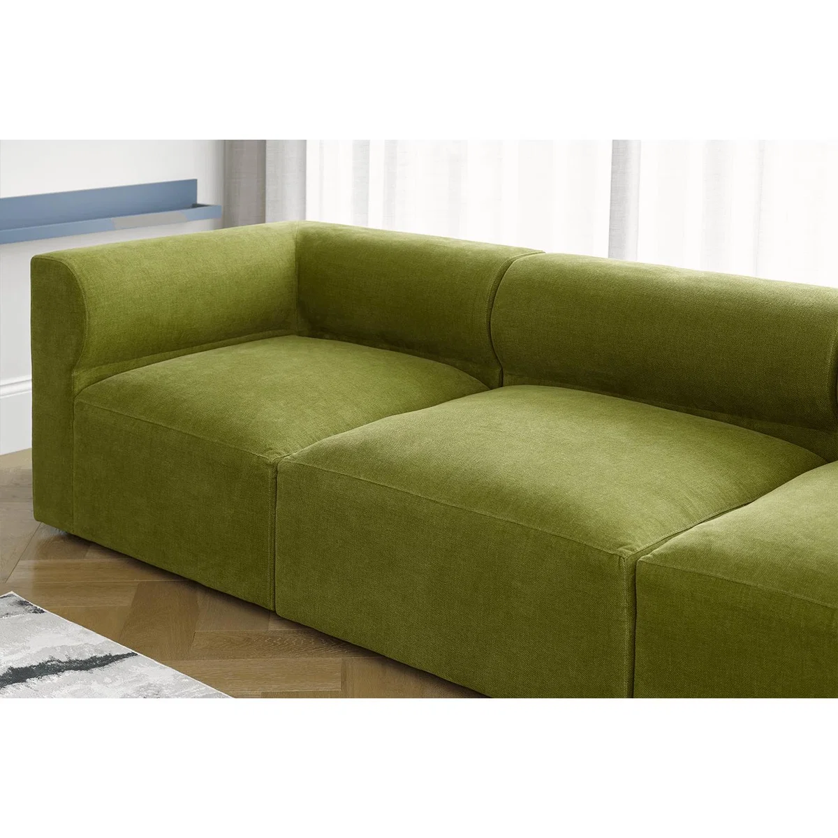 Cohen 3 Seat Sofa in Peppermint Bubble Velvet – image 4