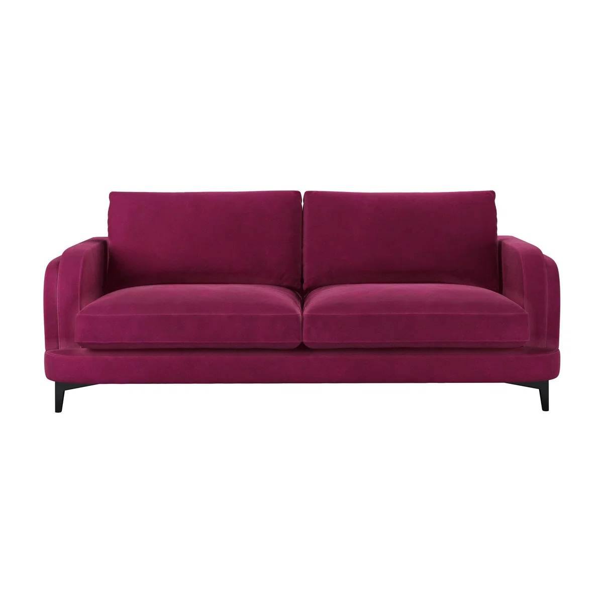 Boston Curved Arm 3 Seat Sofa in Persian Rose Smart Velvet – image 1