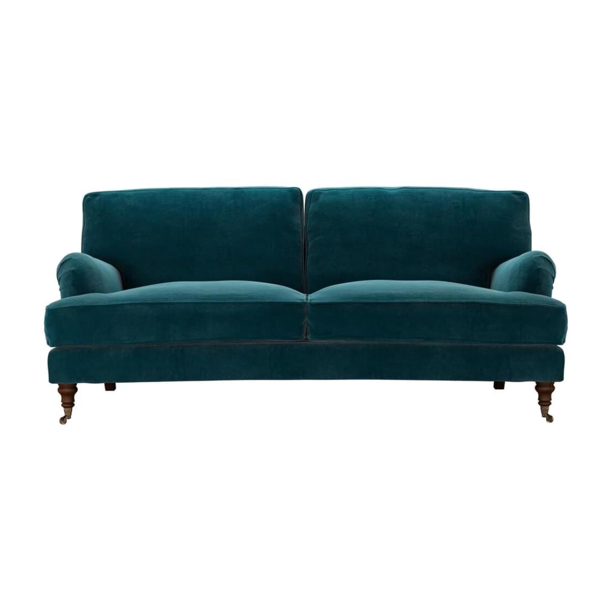 Nearly New Bluebell 3 Seat Sofa (breaks down) in Deep Turquoise Cotton Matt Velvet - sofa.com – image 1