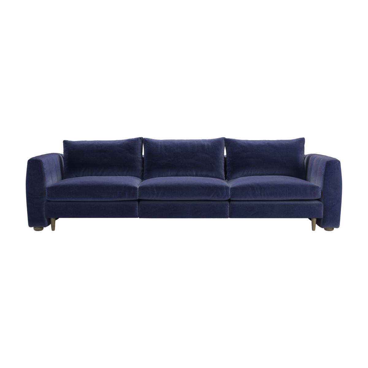 Tiffany 3 Seat Sofa in Prussian Blue Cotton Matt Velvet - sofa.com