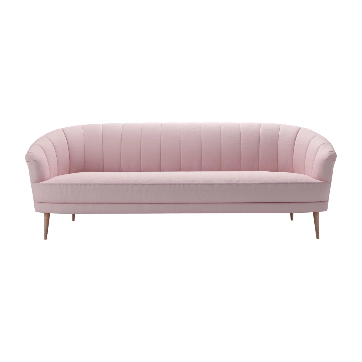 Harper 3 Seat Sofa in Powder Pink Brushed Linen Cotton - sofa.com – image 1