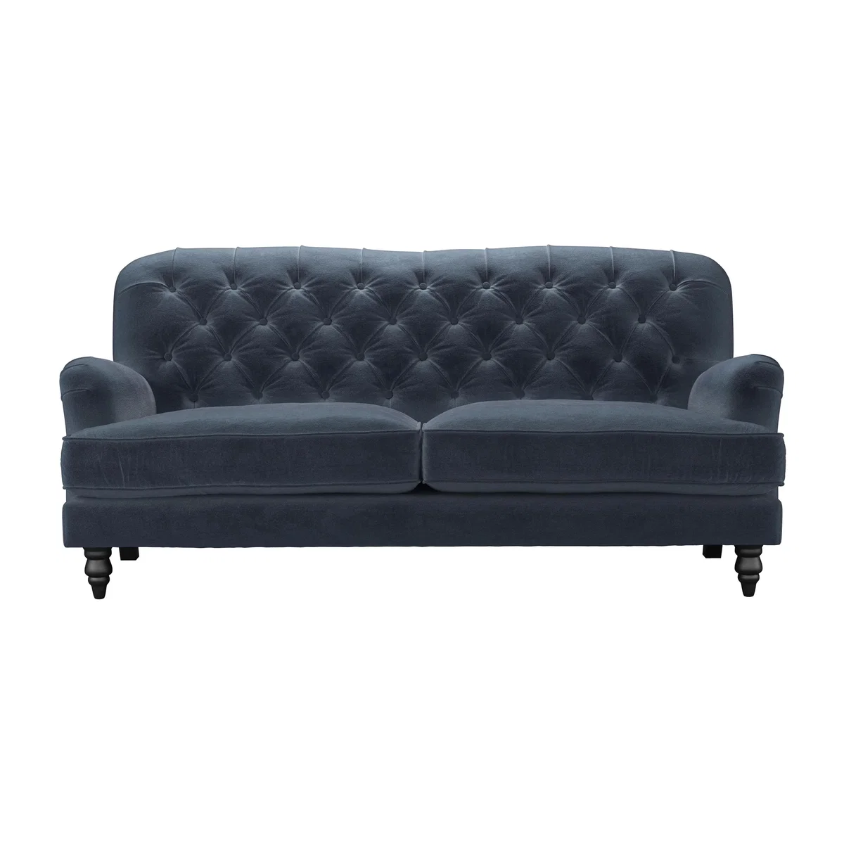 Snowdrop Button Back 3 Seat Sofa in Skyfall Cotton Matt Velvet – image 1