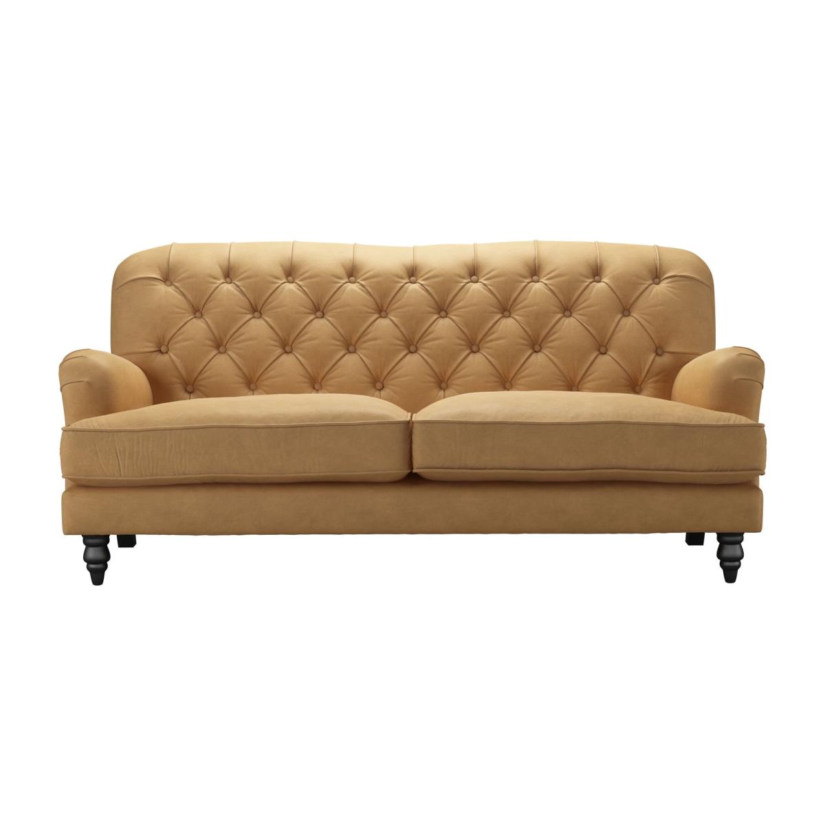 Snowdrop Button Back 3 Seat Sofa in Turmeric Powdered Leather - sofa.com – image 1
