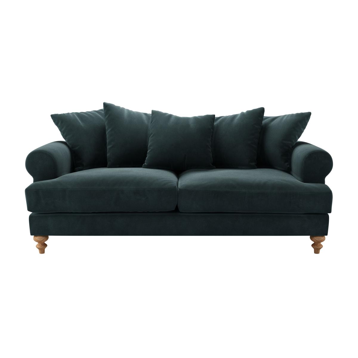 Teddy 3 Seat Sofa in Deep Forest Aquaclean Clever Velvet – image 1