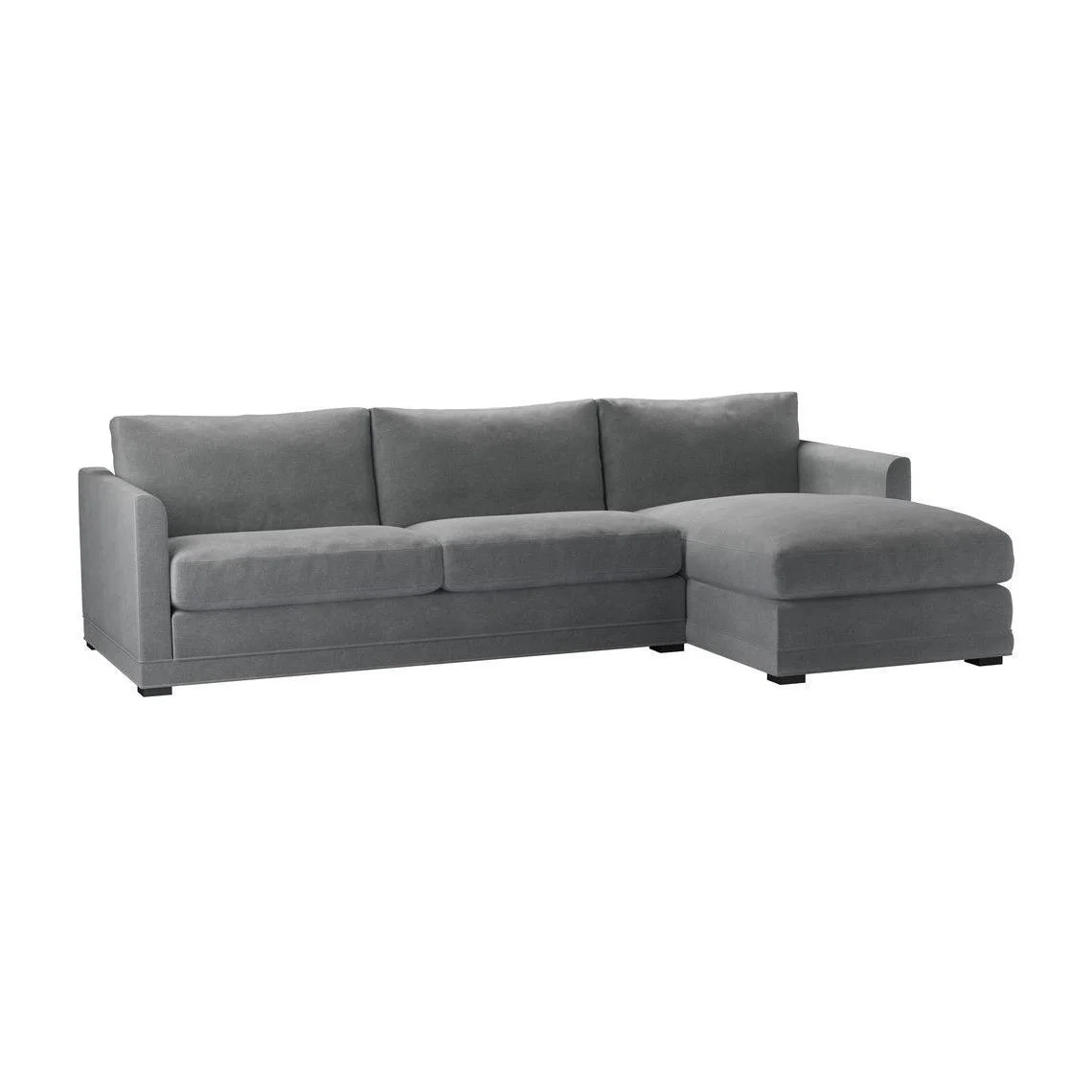Aissa Large RHF Chaise Storage Sofa in Thatch Smart Velvet - sofa.com