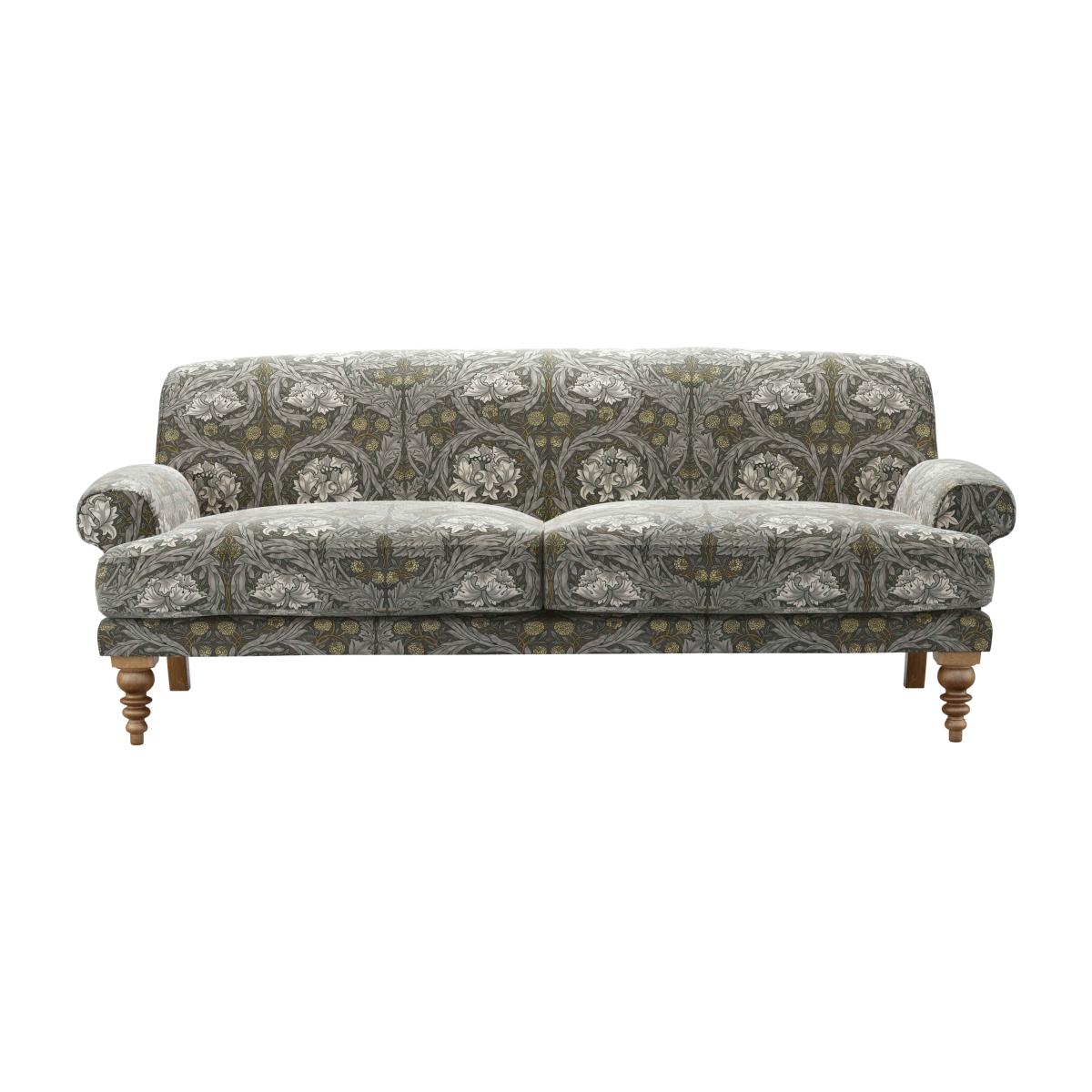 Saturday 3 Seat Sofa (breaks down) in African Marigold Velvet Iron – image 1
