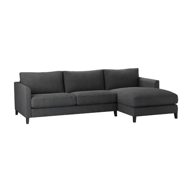 Izzy Medium RHF Chaise Sofa in Charcoal Brushed Linen Cotton - sofa.com – image 1