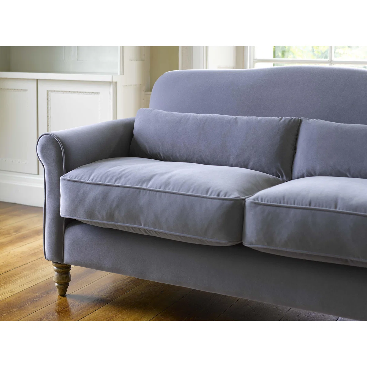 Dahlia 3 Seat Sofa in Oxford Blue Brushed Linen Cotton - sofa.com – image 3