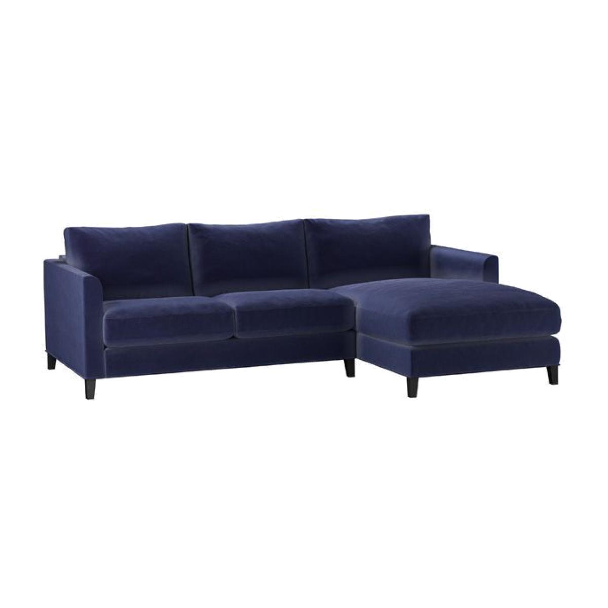Izzy Small RHF Chaise Sofa in Prussian Blue Cotton Matt Velvet - sofa.com – image 1