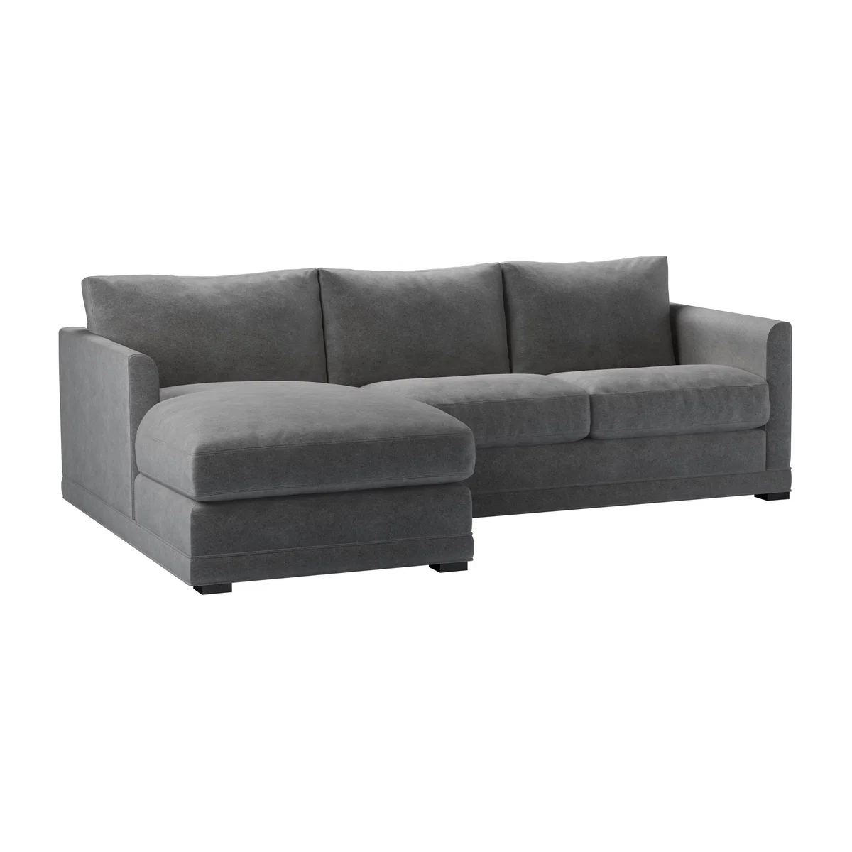 Aissa Small LHF Chaise Sofa in Earl Grey Smart Velvet - sofa.com – image 1