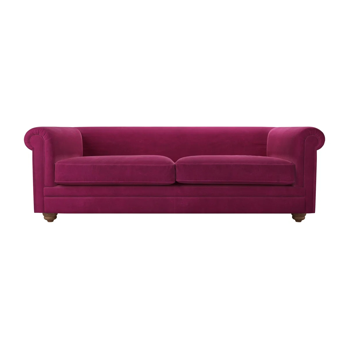 Patrick Unbuttoned 3 Seat Sofa in Persian Rose Smart Velvet – image 1