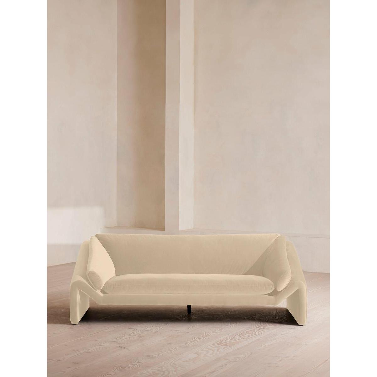 Amble Three Seater Sofa, Velvet, Porcelain – image 2