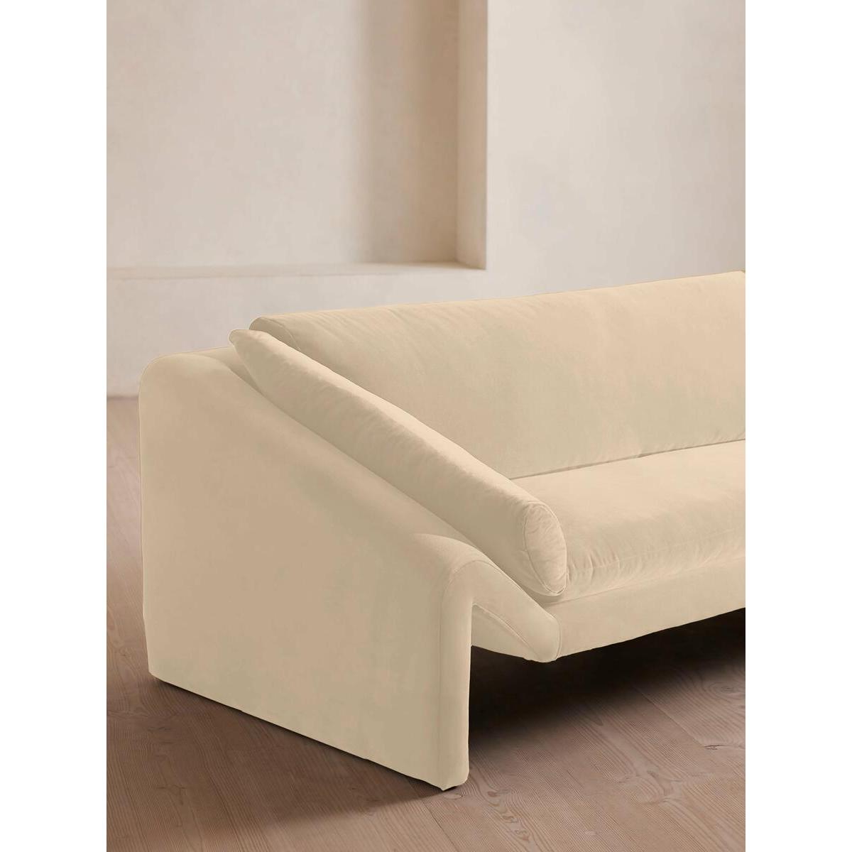 Amble Three Seater Sofa, Velvet, Porcelain – image 5