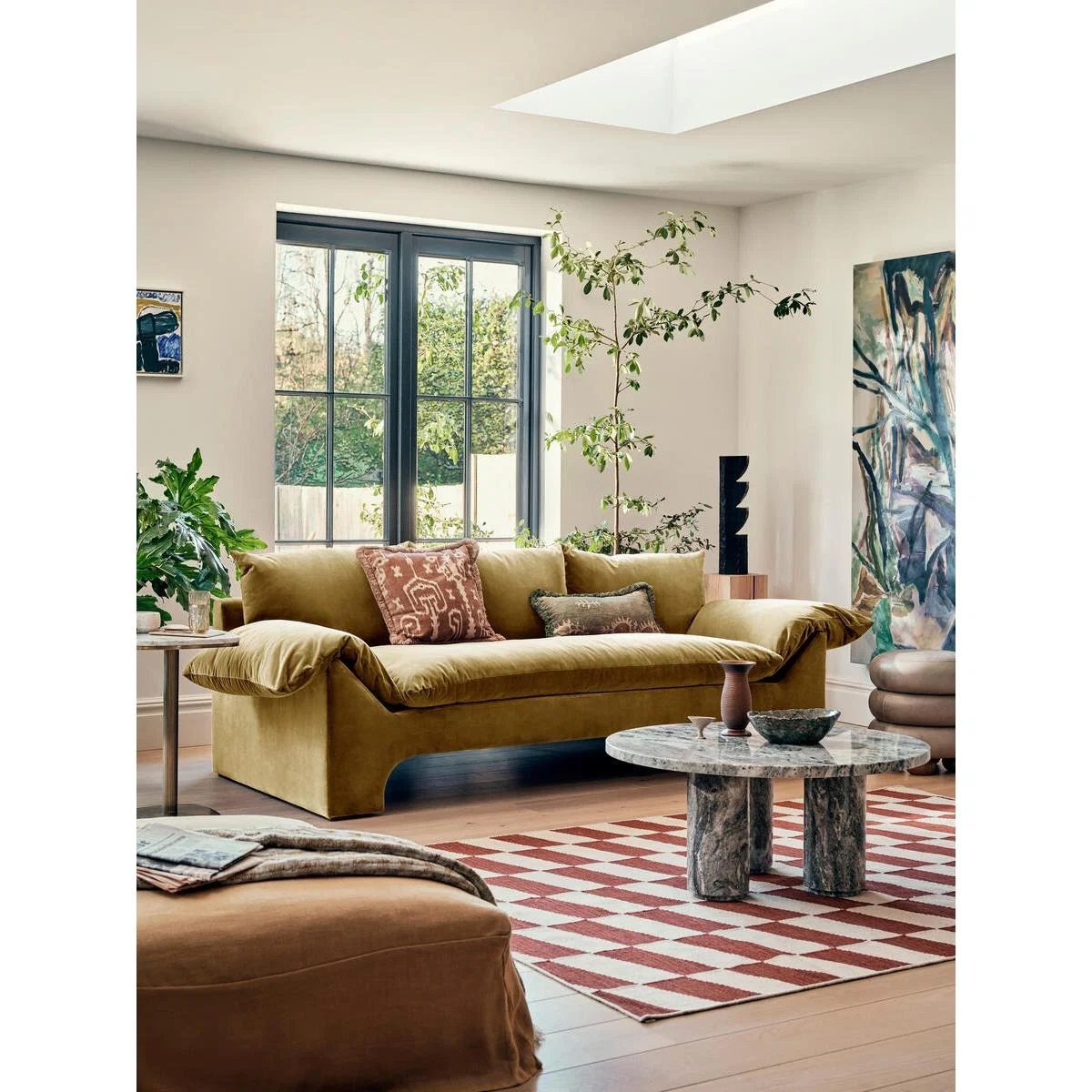 Wyatt 3-Seater Sofa, Velvet Ochre – image 1