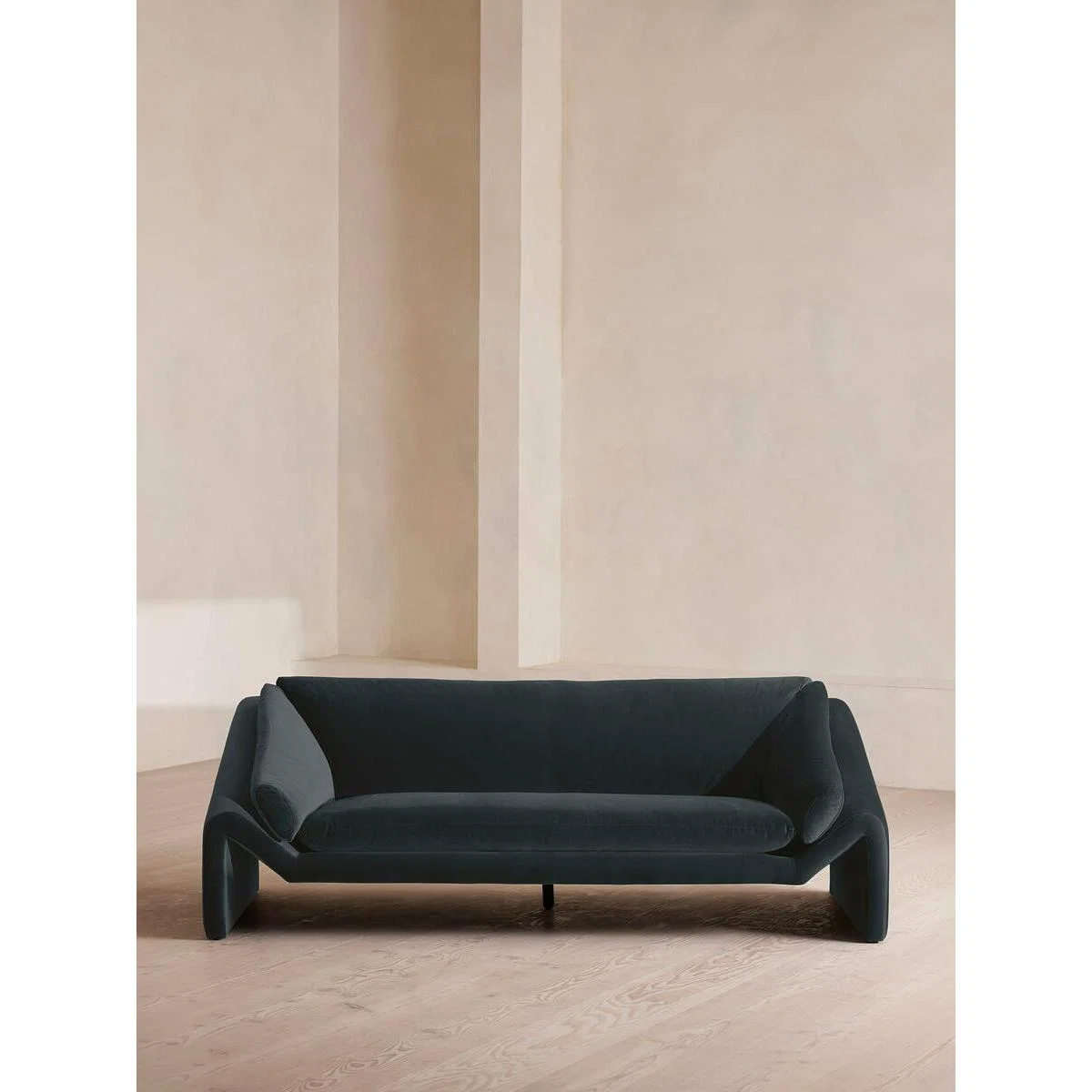 Amble Three Seater Sofa, Velvet, Grey Blue – image 2