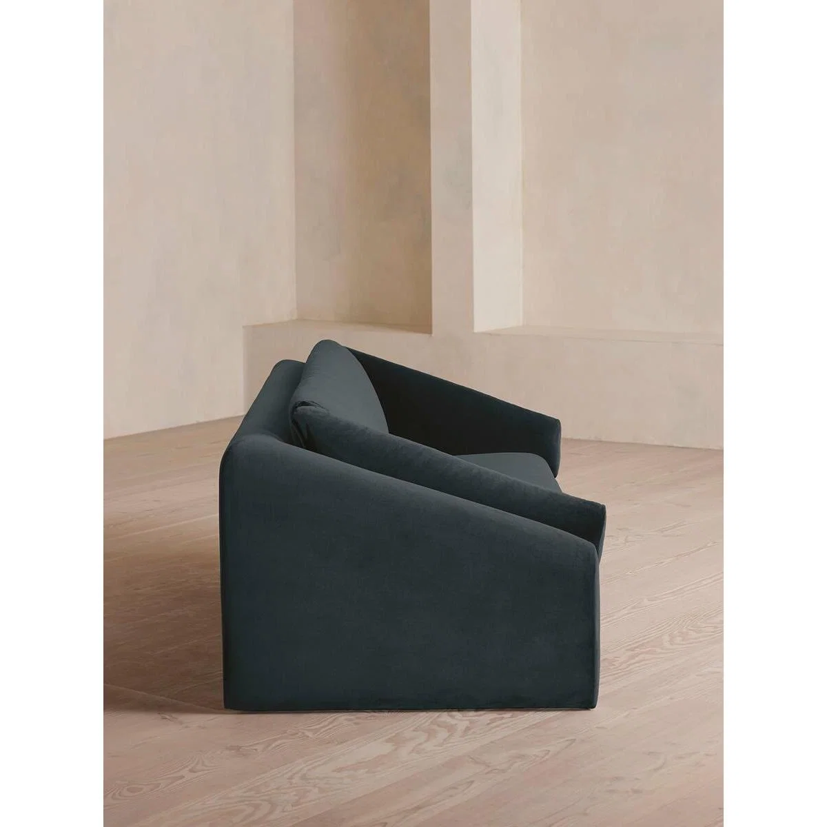 Amble Three Seater Sofa, Velvet, Grey Blue – image 3