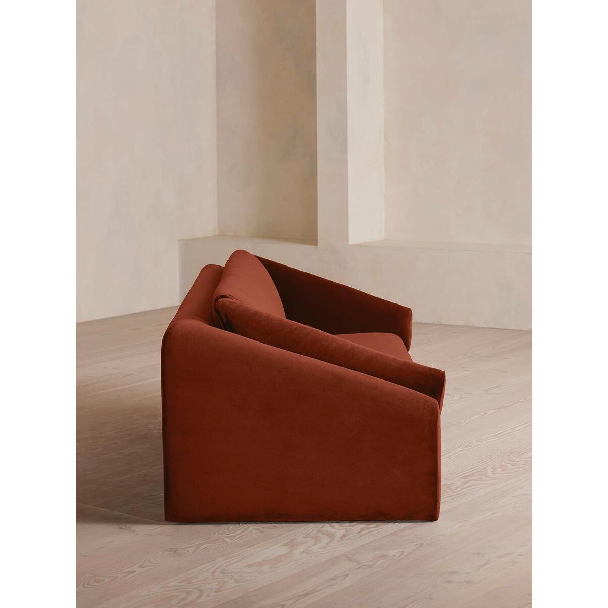 Amble Three Seater Sofa, Velvet, Rust – image 3