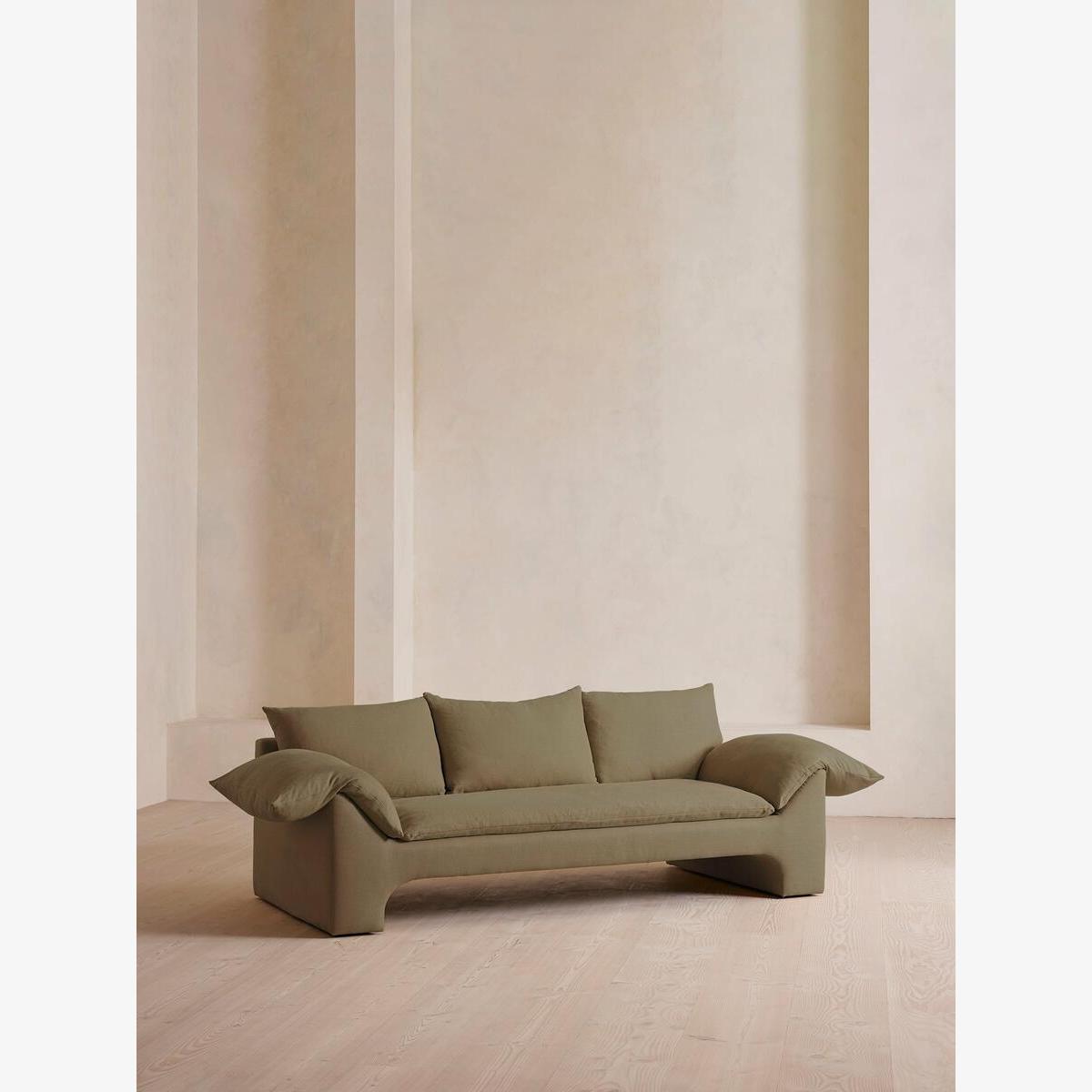 Wyatt Three Seater Sofa, Linen, Sage