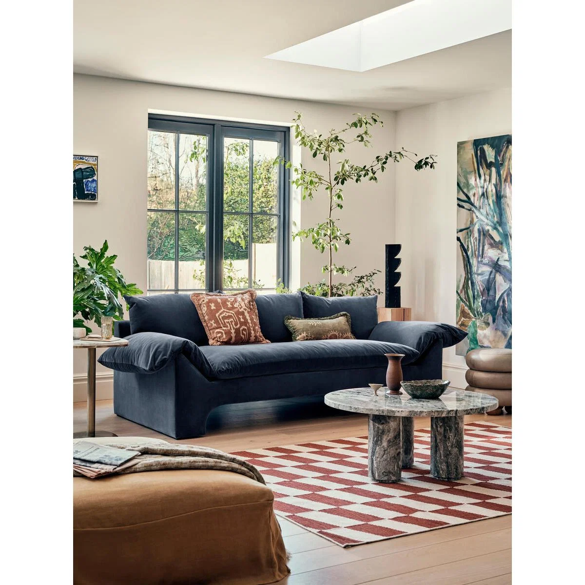 Wyatt 3-Seater Sofa, Velvet Navy – image 1