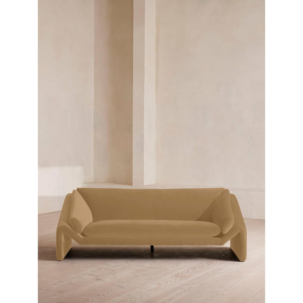 Amble Three Seater Sofa, Velvet, Camel – image 2