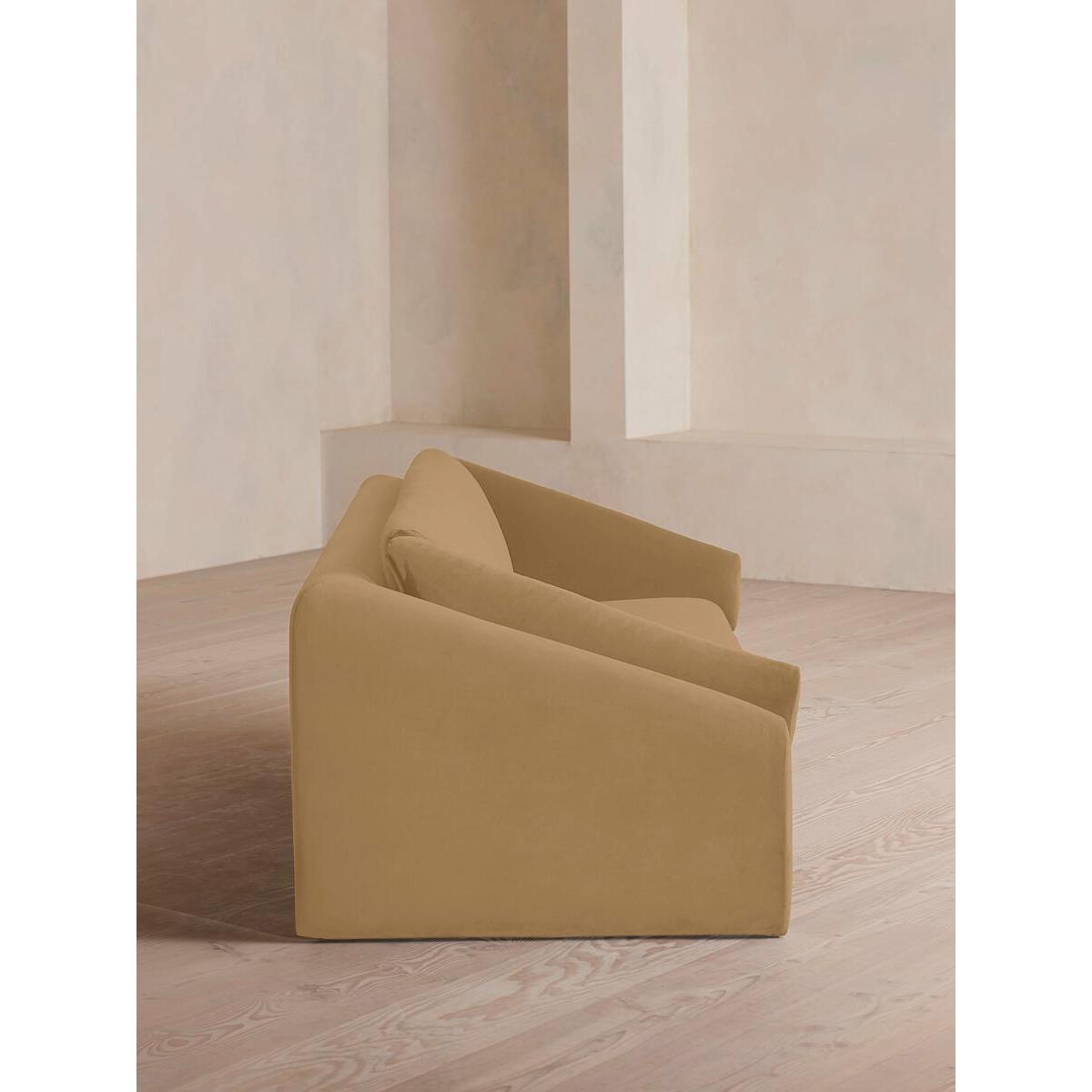 Amble Three Seater Sofa, Velvet, Camel – image 3