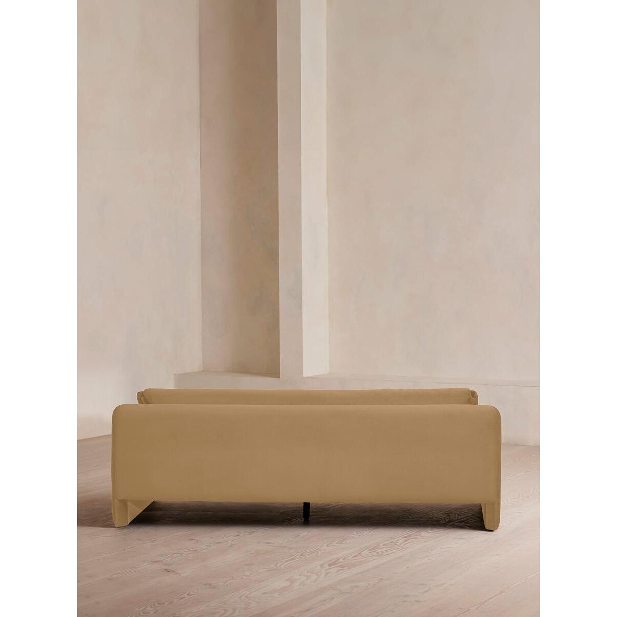 Amble Three Seater Sofa, Velvet, Camel – image 4