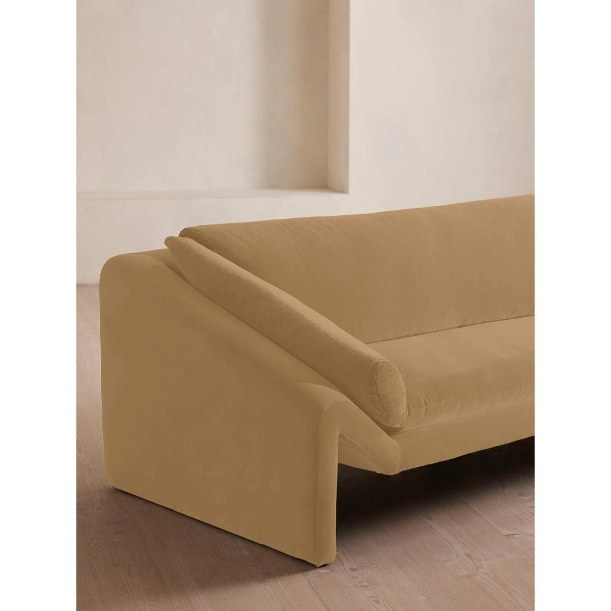 Amble Three Seater Sofa, Velvet, Camel – image 5