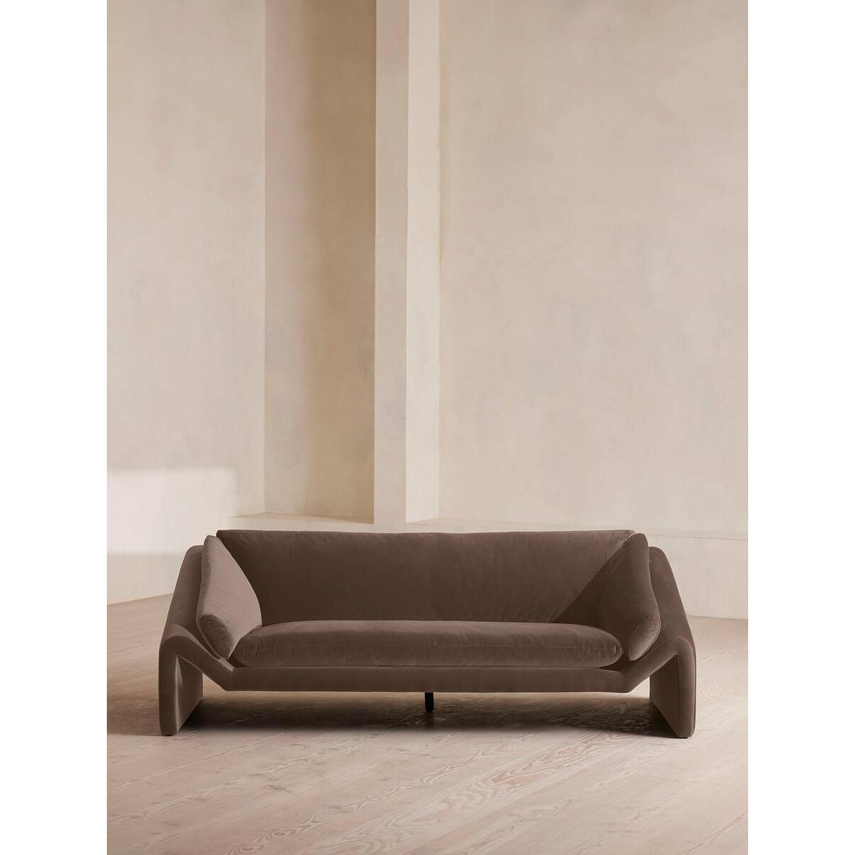 Amble Three Seater Sofa, Velvet, Taupe – image 2