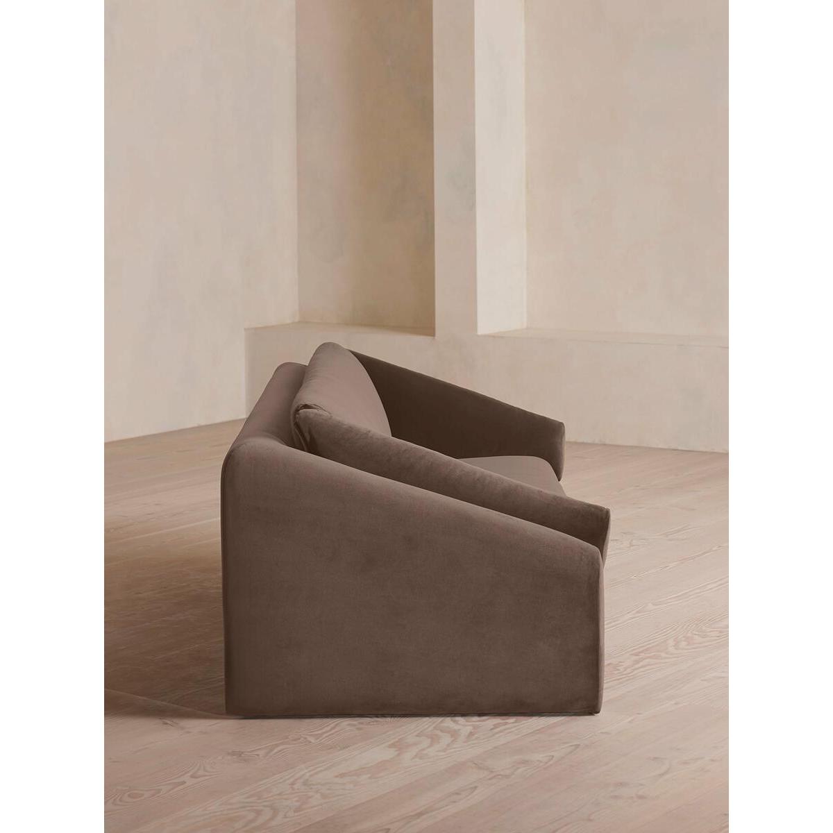 Amble Three Seater Sofa, Velvet, Taupe – image 3