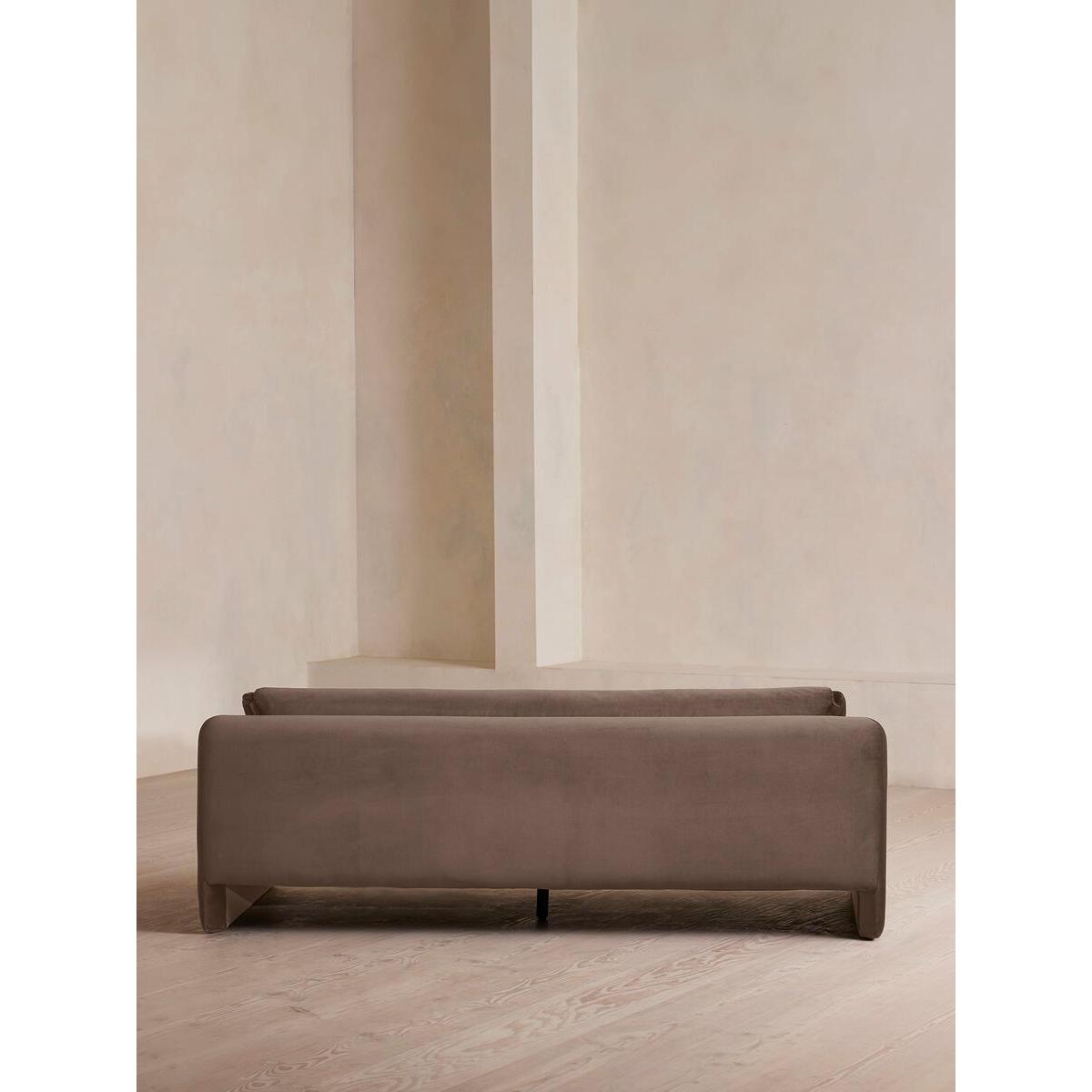 Amble Three Seater Sofa, Velvet, Taupe – image 4