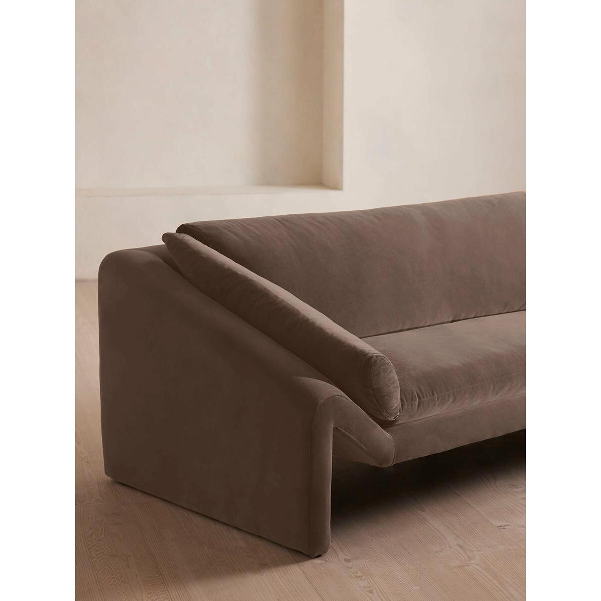 Amble Three Seater Sofa, Velvet, Taupe – image 5