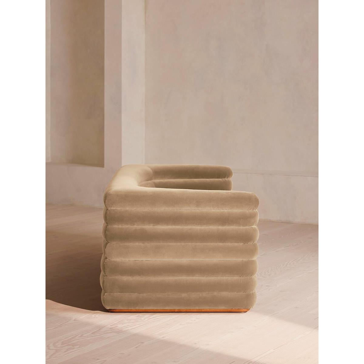 Laura Three Seater Sofa, Velvet, Camel – image 3