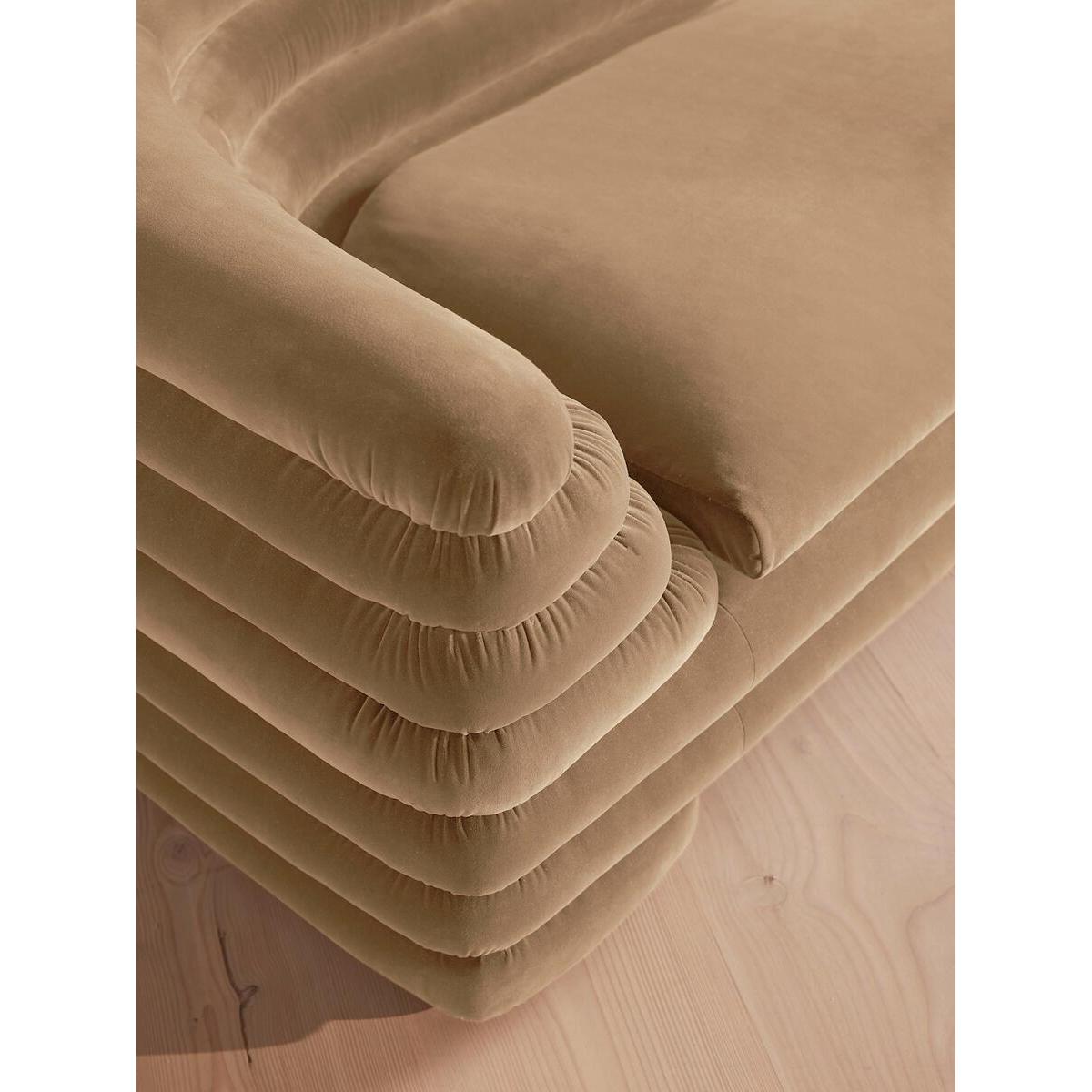Laura Three Seater Sofa, Velvet, Camel – image 5