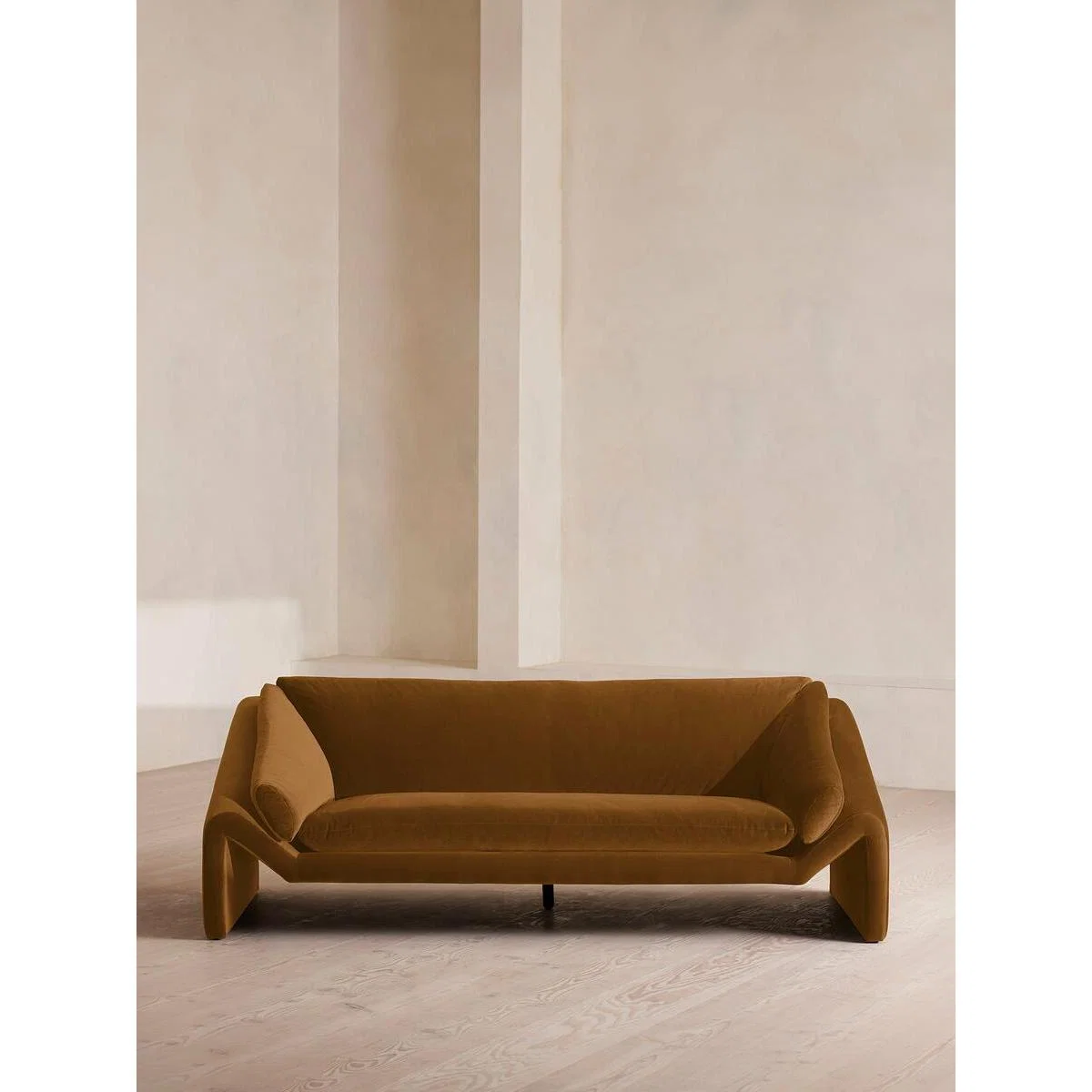 Amble Three Seater Sofa, Velvet, Mustard – image 2