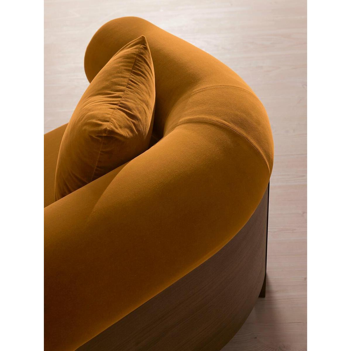 Eldon Three Seater Sofa, Walnut, Velvet, Mustard – image 6