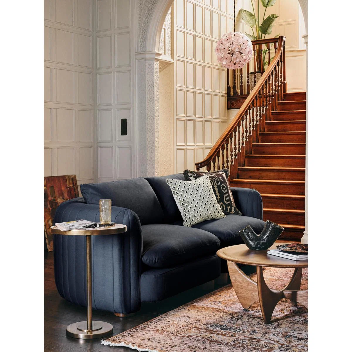 Vivienne Modular Sofa, 3 Seater, Linen Dark Navy, UK – image 1