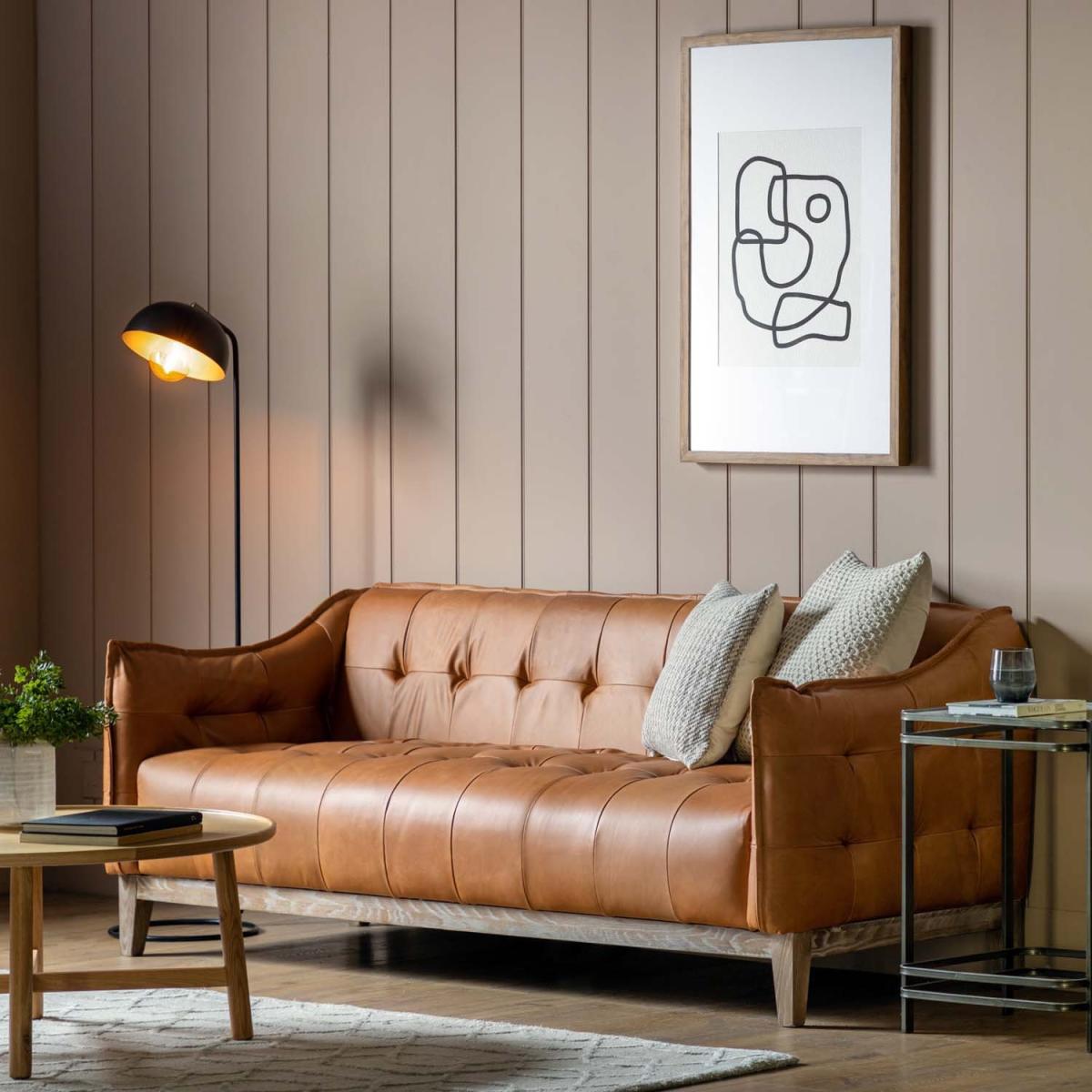 Eastcourt 3 Seater Sofa in Brown Vintage Leather – image 1